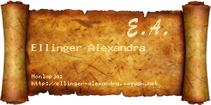 Ellinger Alexandra névjegykártya